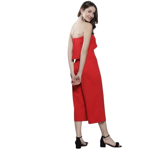 Dorothy Perkins Plus Size Red, Strapless, Cropped Jumpsuit, Plus Size 16 - Picture 2 of 12